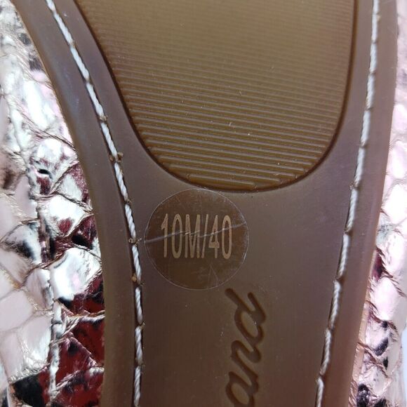 Lucky Brand Womens Sz 10 Rose Gold Snake Pattern Slip On Ballet Flats Shoes - Picture 11 of 13